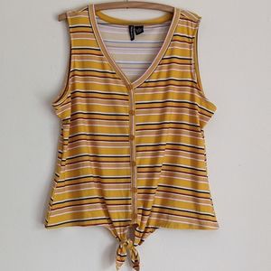 Mustard Yellow Blue Knotted Plus Size Shirt 💛🧡💙